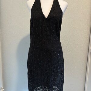 Love Moschino Black lace hearts  Backless Dress, new w/o tags